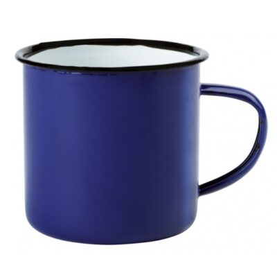 Retro cup zománcozott bögre füllel, kívül színes, belül fehér színű, kapacitása: kb. 350 ml