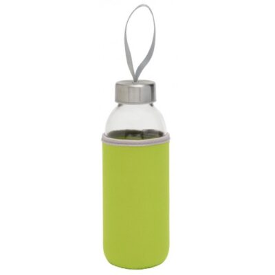 Take well üvegpalack, kulacs csavaros tetővel és hordozó pánttal, színes védőtokban, kapacitása kb. 450 ml