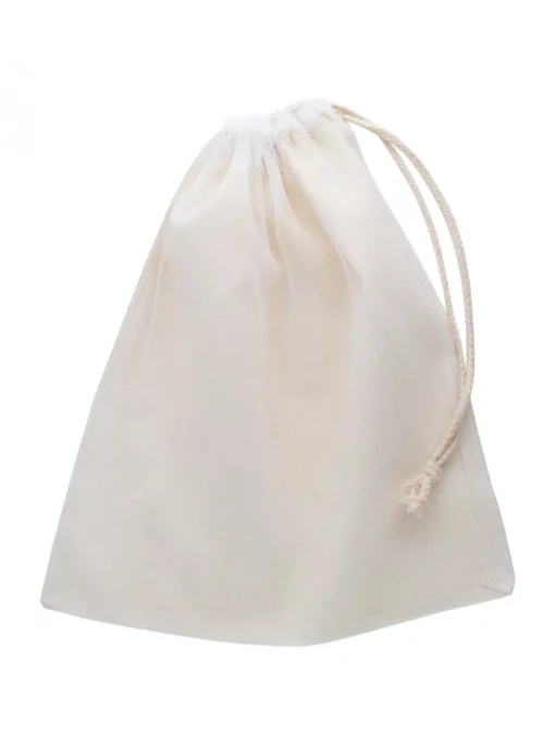 Újrahasznosítható pamut táska poliészter hálóval és húzózsinórral, 95 g/m².