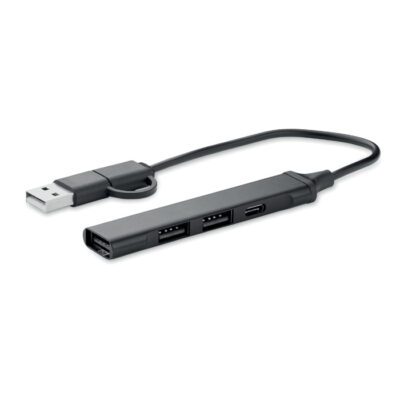 CURRENT usb elosztó 4 portos USB elosztó 3 USB-A + 1 C-típusú. Bemenet: 2 az 1-ben C-típusú és USB-A. Kábel hossza: 19 cm.