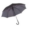 DOUBLY automata esernyő fém nyéllel, műanyag végekkel és hajlított nyéllel, dupla rétegű ernyő 2 színnel, poliészter ernyő, tépőzáras összefogóval