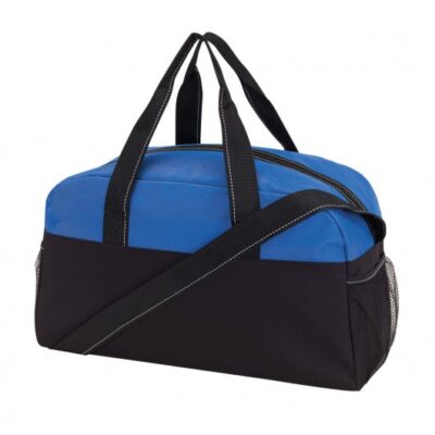 Fitness sporttáska tágas cipzáras főrekesz, 2 db hálós zseb az oldalán, 2 füllel, állítható vállpánttal