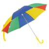 LOLLIPOP gyermek esernyő gyerekbiztos kezelés, fém nyéllel és bordázattal, műanyag zárókupakokkal, az esernyő színével megegyező műanyag hajlított markolattal és poliészter ernyővel