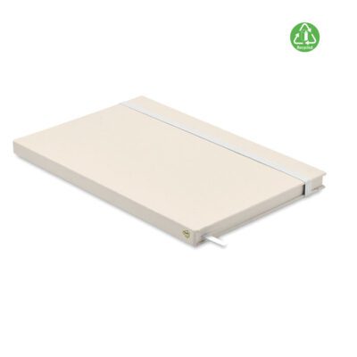 Mito note A/5 kemény táblás jegyzetfüzet, 160 vonalas oldallal (80 lappal), 80 g vastag, 70%-ban újrahasznosított tejes doboz csomagolásból és 30%-ban újrahasznosított papírból. Cérnafűzött. Elasztikus zárópánt, könyvjelző szalag.