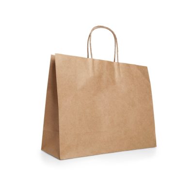 Papírtáska sodrottfüles Kira Kraft papír zacskó 115 g/m² 400 x 360 x 120 mm