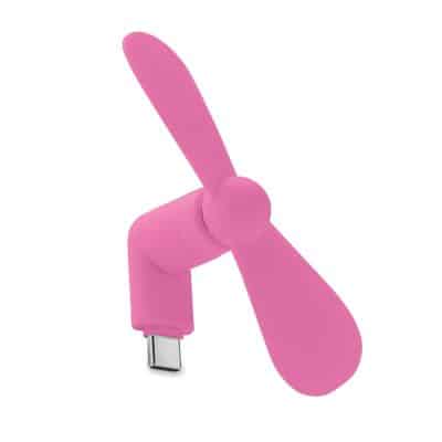 Phan hordozható USB ventilator fukszia színben