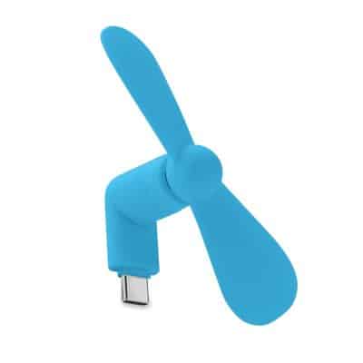 Phan hordozható USB ventilátor türkiz színben