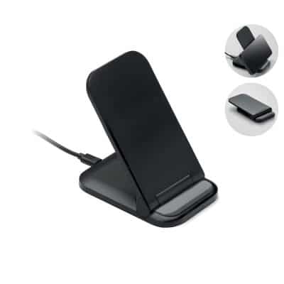 Powerfold összecsukható vezeték nélküli töltőállvány ABS-ből. Egytekercses kialakítással. USB-C bemenettel.