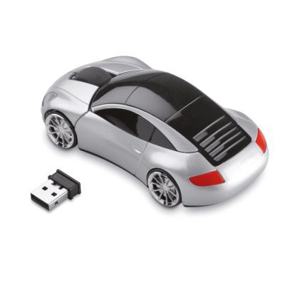 Speed vezeték nélküli egér Autó alakú Fényes fekete és ezüst színben. 2 db AAA elem nélkül szállítjuk.