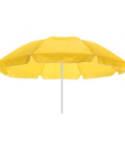 SUNFLOWER napernyő, 2 részes fém nyéllel, fém bordázattal, műanyag végekkel, poliészter ernyővel, átlátszó PVC hord táskába csomagolva